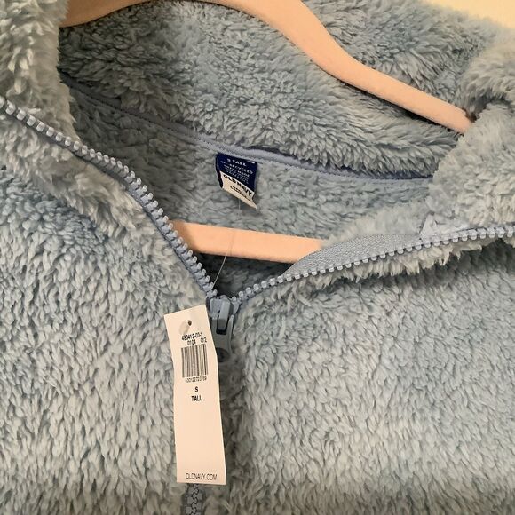NWT Old Navy Pastel Blue Fleece Zip Up Minimalist Cozycore Normcore Jacket TallS - Picture 8 of 8
